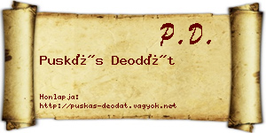 Puskás Deodát névjegykártya