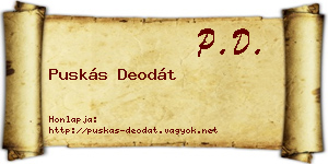Puskás Deodát névjegykártya